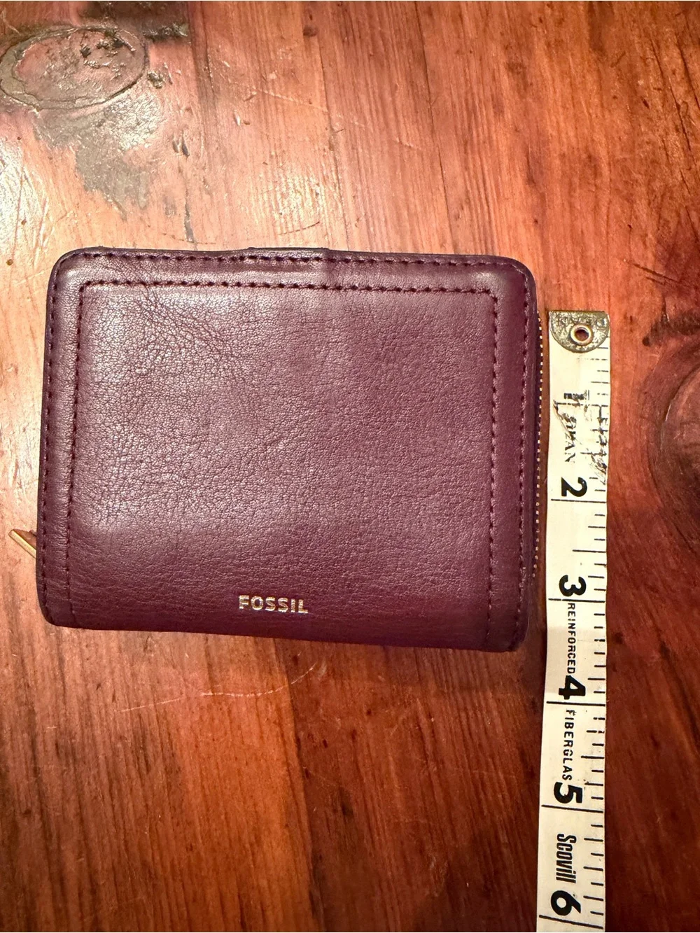 Fossil Maroon compact Leather Wallet